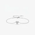 Scintillante bracciale cuore in argento 925 con zirconi e una chiusura a moschettone - Argento 925 / Argento sterling 925
