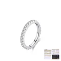 Anello classico in argento S925 con moissanite princess e fascia impilabile - Taglia US 9 / Stile Diamanti