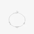 S925 Sterling Silber Herz Armband mit I Love U Anhänger und Zirkon Verzierung - 925er Silber / Silber