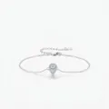 Elegant S925 sterling silver waterdrop bracelet with sparkling cubic zirconia stones - 925 Silver / 925 Sterling Silver