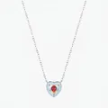 Elegante collar de corazón de plata de ley S925 con cristal iridiscente de colores - Plata 925 / Plata de Ley S925 (Corazón Iridiscente)