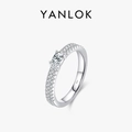 Anello doppio strato in argento s925 con pietra principale ovale e pavé di lusso - Taglia US 5 / Argento sterling 925