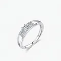 Elegant S925 sterling silver hollow double layer crown ring with sparkling rhinestones - US Size 5