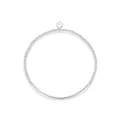 Elegant 925 sterling silver beaded bracelet with heart tag and smooth curved tube detail - 925 Silver / Silver