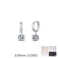 Elegant S925 silver moissanite drop earrings with 0.50ct 5mm round brilliant stones - 0.5ct x 2 (With GRA Certificate)