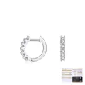 Boucles d'oreilles créoles vintage en argent S925 avec moissanite et certificat GRA - Argent 925 / Argent sterling 925