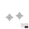 Elegant s925 silver stud earrings with four-diamond star shape and GRA certificate - 925 Silver / 925 Sterling Silver