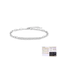 Elegante bracciale a graffetta in argento sterling S925 con pietre moissanite colore D - Stile Fila Moissanite / Argento 925 / Argento