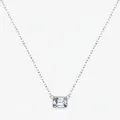 Élégant collier en argent s925 avec pendentif carré en zircone taille émeraude - Argent 925 / Argent sterling 925