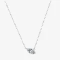 Elegante S925 sterling zilveren ketting met een sprankelende marquise geslepen hanger - Zilver