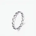 Minimalistischer S925 Sterlingsilber Ring mit unregelmäßigen geometrischen Kreisen - US Größe 5 / Silber