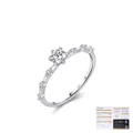 Elegant S925 sterling silver moissanite ring with GRA certificate and side stones - US Size 5 / Solitaire