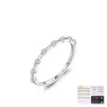 Elegant S925 sterling silver band ring featuring 8 sparkling moissanite stones - US Size 5 / Row Zircon