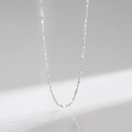 Minimalist S925 sterling silver cross chain necklace with elegant metallic luster - Gypsophila / 925 Silver