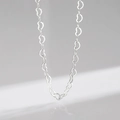 Minimalist S925 silver necklace featuring a continuous hollow heart-shaped chain design - Heart Chain / 925 Silver