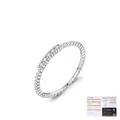 S925 sterling silver bubble ring with five sparkling moissanite stones and GRA certificate - US Size 5 / Silver
