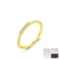 Elegance S925 silver 18K gold plated ring with five sparkling round diamonds and GRA card - US Size 5 / Gold - Row Diamond Style