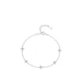 Elegante bracciale a quadrifoglio in argento sterling S925 con zirconi e catena regolabile - Argento 925 / Argento