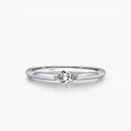 Minimalist S925 sterling silver ring featuring a sparkling marquise cut gemstone - US Size 5 / Silver