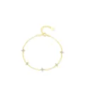 Bracciale minimalista in argento S925 dorato con cinque quadrifogli di zirconi - Argento 925 / Oro