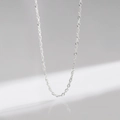 Elegante collar de plata de ley S925 con refinada cadena de ondas de agua y brillo - Cadena de ondas de agua / Plata 925