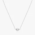 Elegante s925 Sterling Silber Kugelkette mit einem einzelnen weißen Perlenanhänger - 925 Sterlingsilber (10mm Perle)