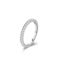 S925 sterling zilveren eternity ring met glinsterende cubic zirconia steentjes - US 5 / Eternity Band Stijl / Zilver