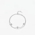 Doppellagiges Armband aus S925 Sterlingsilber mit glänzenden Zirkonia Sternen - 925er Silber / Silber