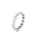 Anello a catena minimalista in argento sterling S925 con motivo geometrico a stella - US 5 / Stella