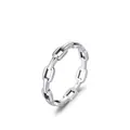 Anello a catena minimalista in argento sterling S925 con maglie geometriche - US 5 / Chiusura