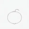 Eleganter S925 Sterlingsilber Mond Armreif mit poliertem Mondsichel Anhänger an feiner Kette - 925er Silber / Silber