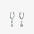 S925 sterling silver drop earrings featuring sparkling pear-shaped zirconia crystals - 925 Silver / Silver
