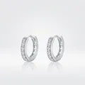 Elegant s925 silver U-shaped hoop earrings with square-cut cubic zirconia stones - 925 Silver / Silver