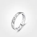 Anello minimalista in argento S925 con zirconi tondi e baguette dal design geometrico - Taglia US 5 / Argento