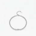 Bracciale minimalista in argento sterling S925 con zircone a taglio smeraldo - Argento 925 / Argento