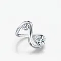 Anello minimalista in argento S925 con curve irregolari e zirconi scintillanti - Taglia US 5 / Argento