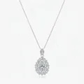 Luxury s925 silver teardrop pendant necklace with sparkling micro-pave crystals - 925 Silver / 925 Sterling Silver