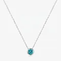 Exquisito collar de plata esterlina S925 con colgante de circonita azul Paraiba - Plata 925 / Plata de ley 925