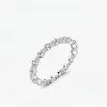 Eleganter S925 Sterlingsilber-Eternity-Ring mit runden und quadratischen Zirkonia-Steinen - US Größe 5 / Silber