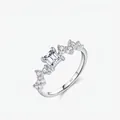 Elegant S925 sterling silver ring featuring a sparkling emerald cut rectangular zircon - US Size 5 / Silver