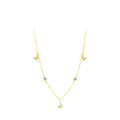 Elegante collana in argento S925 dorato con tre ciondoli a farfalla e zirconi - Argento 925 / Oro