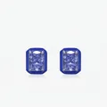 Elegante S925 zilveren oorknopjes met blauwe radiant geslepen steen en emaille - 925 zilver / Zeeblauw