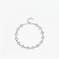 Poliertes S925 Sterling Silber Kreuzarmband mit verstellbarem Verschluss für Damen - 925er Silber / Silber