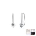 Elegant 0.5ct moissanite S925 silver hook earrings with GRA certification on white background - 925 Silver / Silver