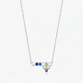 Collana in argento S925 con ciondolo ape e nido d'ape con cristalli colorati - Argento 925 / Argento