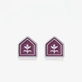 S925 Silber Tulpen-Ohrstecker mit lila Emaille und Vintage-Blumenmuster-Design - Lila Tulpe Hausform (RHE1819) / 925er Silber