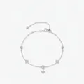 Elegant S925 sterling silver four-leaf clover bracelet with sparkling cubic zirconia stones - 925 Silver / 925 Sterling Silver