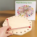 Wooden puzzle logic board game with colorful elastic ropes for cognitive skill training - Octagonal Rope Game (gb30)
