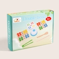 Double Bead Holzlogikspiel mit bunten Perlen und Werkzeugen für Kinder ab 3 Jahren - Kampf-Perlenspiel Mit Glocke