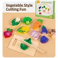 Wooden play food set featuring colorful magnetic vegetables with cutting board and knife - Vegetable Set